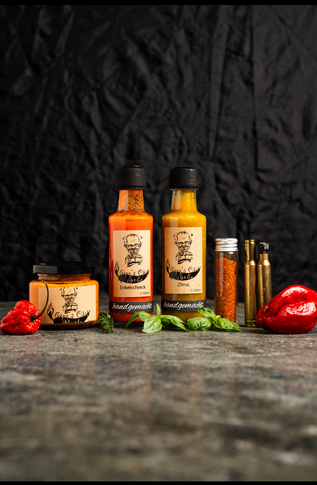 🔥 Opas Chili Set – Exklusiv & Limitiert! Mit handgraviertem Patronen-Feuerzeug🔥